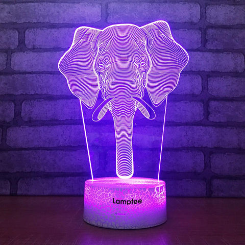 Image of Crack Lighting Base Animal Walrus Head 3D Illusion Night Light Lamp 3DL1537