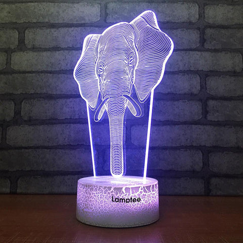 Image of Crack Lighting Base Animal Walrus Head 3D Illusion Night Light Lamp 3DL1537