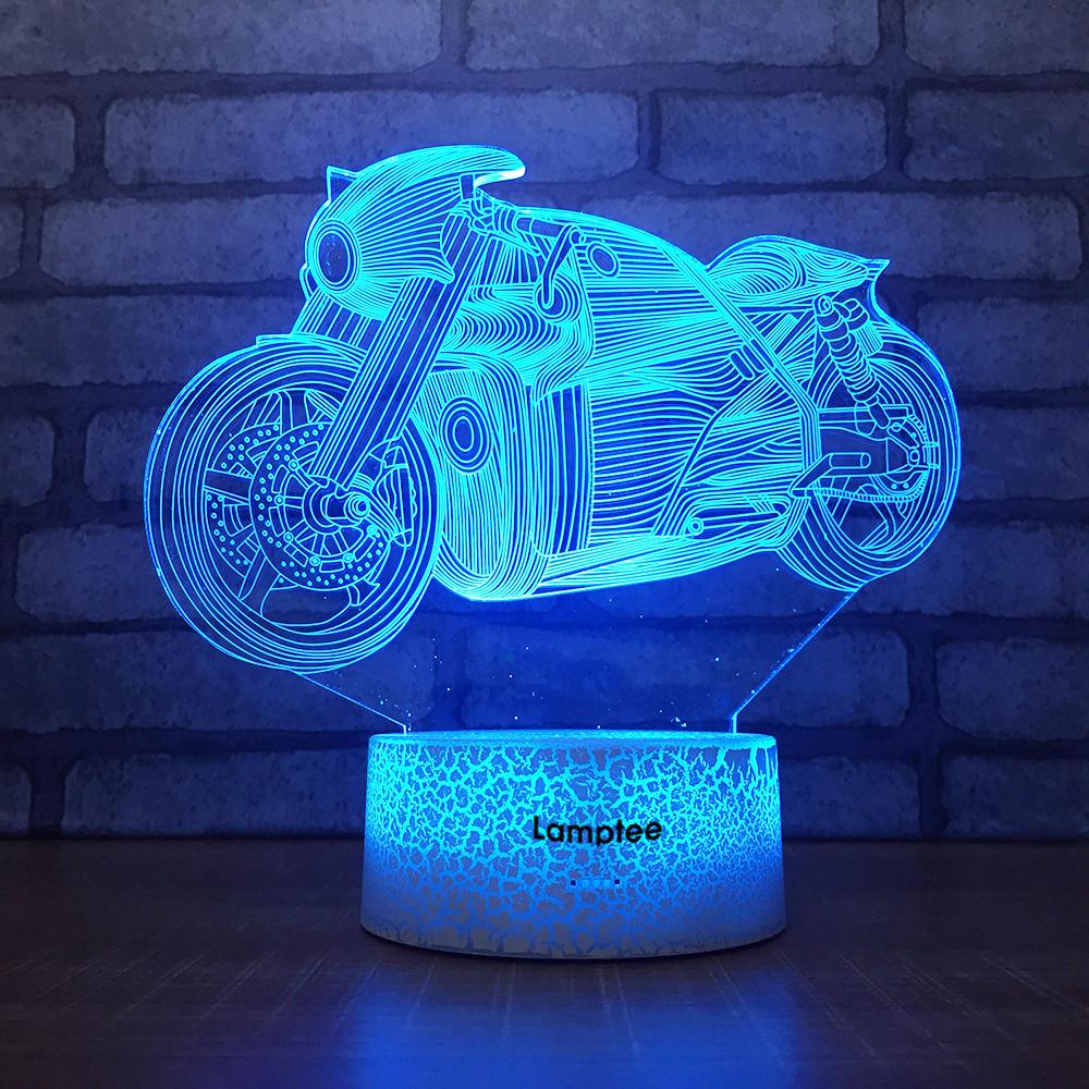 Crack Lighting Base Traffic Heavy Motorcycle 3D Illusion Lamp Night Light 3DL1542