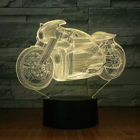 Image of Traffic Heavy Motorcycle 3D Illusion Lamp Night Light 3DL1542