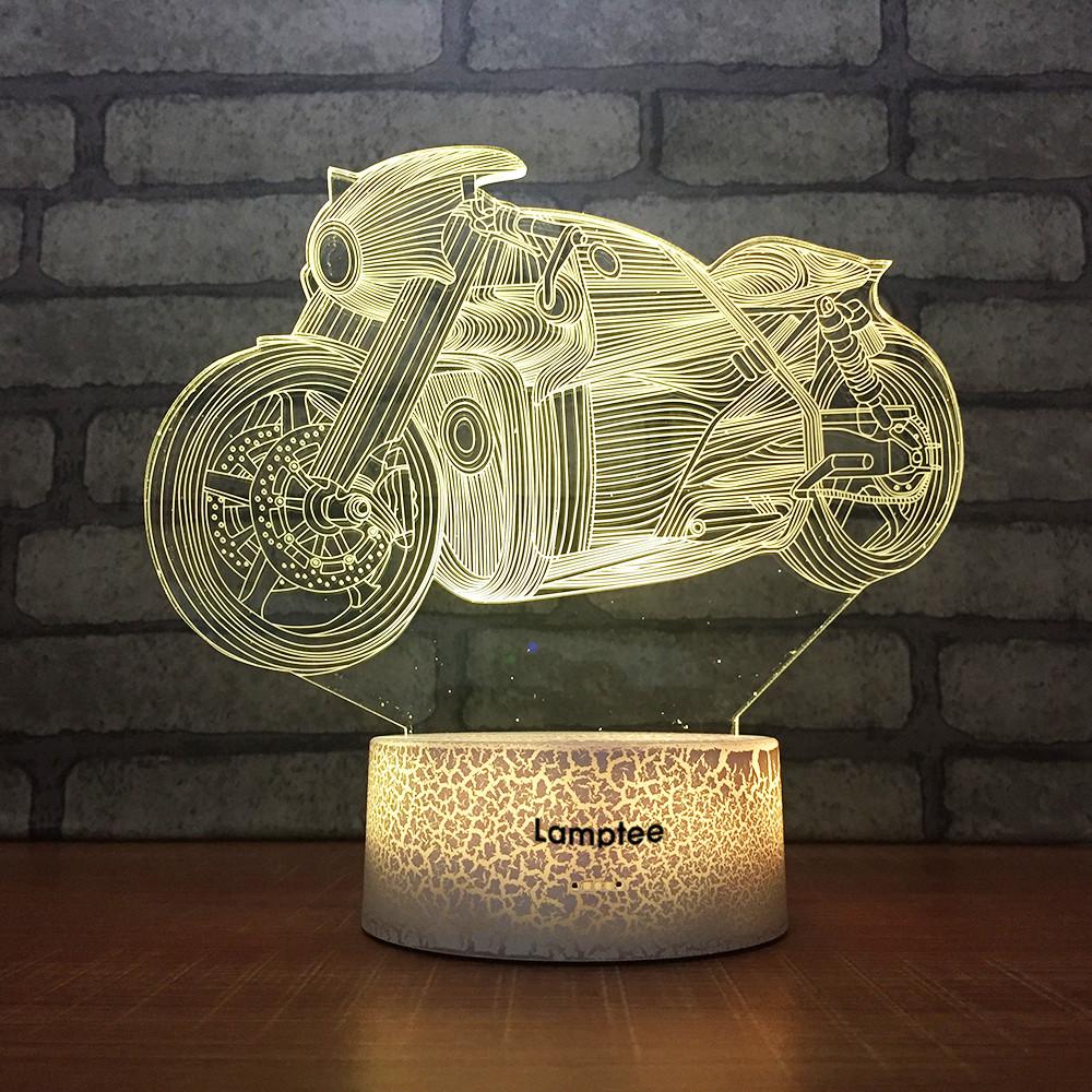 Crack Lighting Base Traffic Heavy Motorcycle 3D Illusion Lamp Night Light 3DL1542