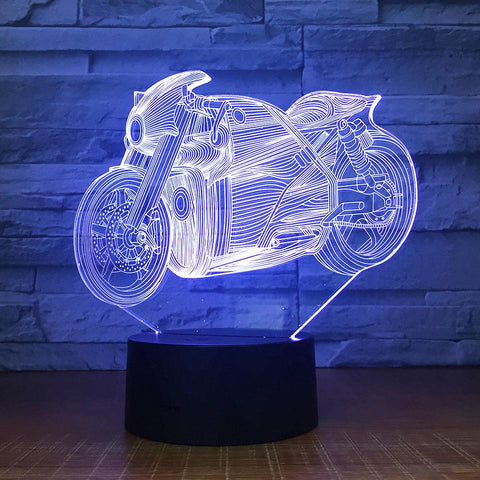 Image of Traffic Heavy Motorcycle 3D Illusion Lamp Night Light 3DL1542