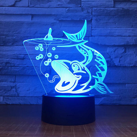 Image of Animal Fish Trap 3D Illusion Night Light Lamp 3DL1545