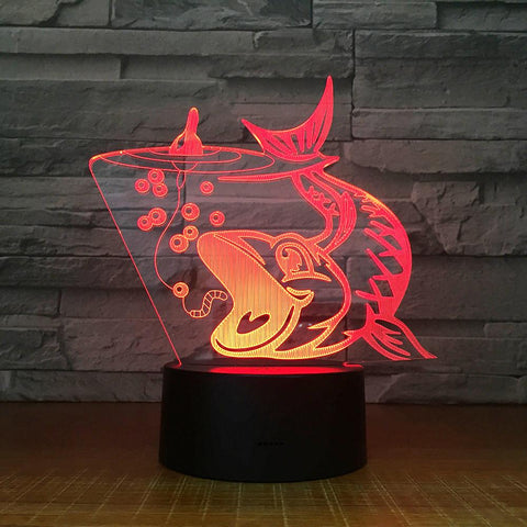 Image of Animal Fish Trap 3D Illusion Night Light Lamp 3DL1545