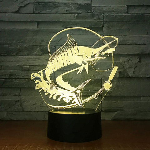 Animal Swordfish Creative 3D Illusion Lamp Night Light 3DL1546