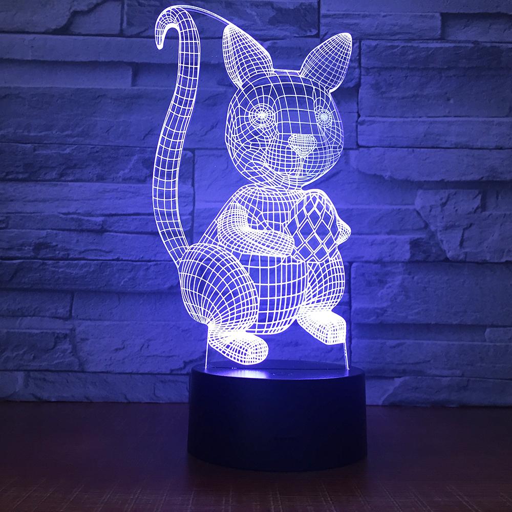 Animal Adorable Squirrel 3D Illusion Lamp Night Light 3DL1547