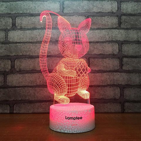 Image of Crack Lighting Base Animal Adorable Squirrel 3D Illusion Lamp Night Light 3DL1547
