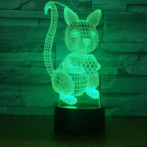 Image of Animal Adorable Squirrel 3D Illusion Lamp Night Light 3DL1547