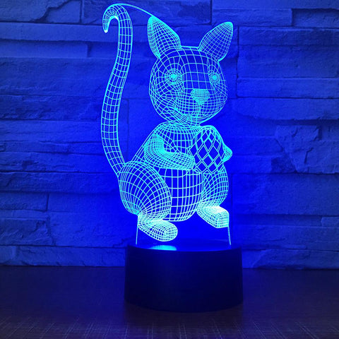 Image of Animal Adorable Squirrel 3D Illusion Lamp Night Light 3DL1547