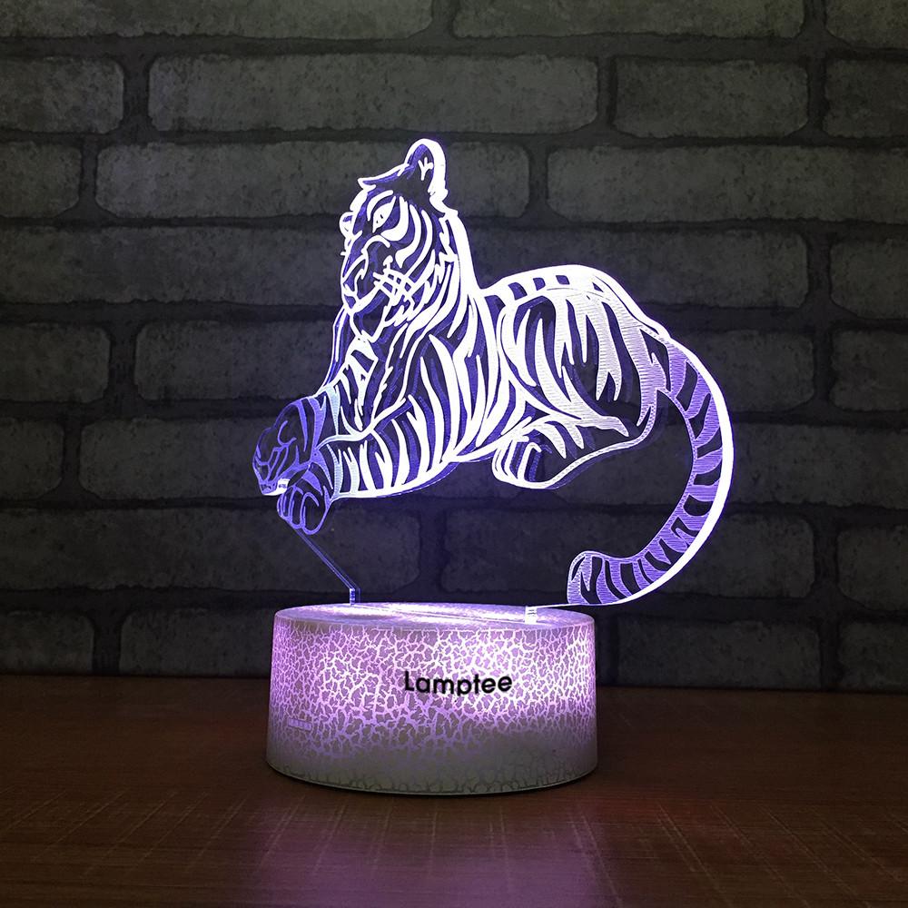 Crack Lighting Base Animal Tigger 3D Illusion Lamp Night Light 3DL1550