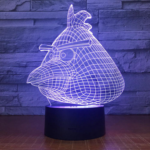 Image of Anime Angry Bird Visual 3D Illusion Night Light Lamp 3DL1551