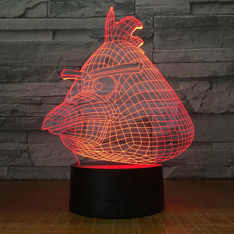 Image of Anime Angry Bird Visual 3D Illusion Night Light Lamp 3DL1551