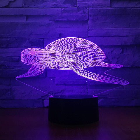 Image of Animal Sea turtle 3D Illusion Lamp Night Light 3DL1552