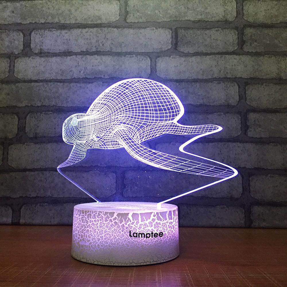 Crack Lighting Base Animal Sea turtle 3D Illusion Lamp Night Light 3DL1552