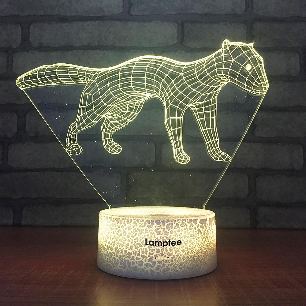 Crack Lighting Base Animal Weasel Figure 3D Illusion Lamp Night Light 3DL1563