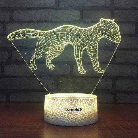 Image of Crack Lighting Base Animal Weasel Figure 3D Illusion Lamp Night Light 3DL1563