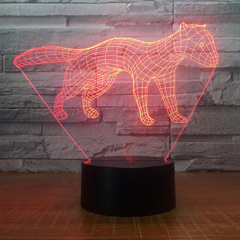 Image of Animal Weasel Figure 3D Illusion Lamp Night Light 3DL1563