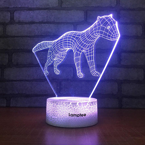 Image of Crack Lighting Base Animal Weasel Figure 3D Illusion Lamp Night Light 3DL1563