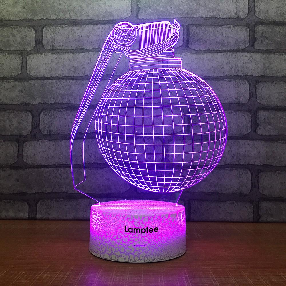 Crack Lighting Base Other Grenade Vivid 3D Illusion Lamp Night Light 3DL1571