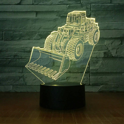 Image of Traffic Bulldozer Model 3D Illusion Lamp Night Light 3DL1599
