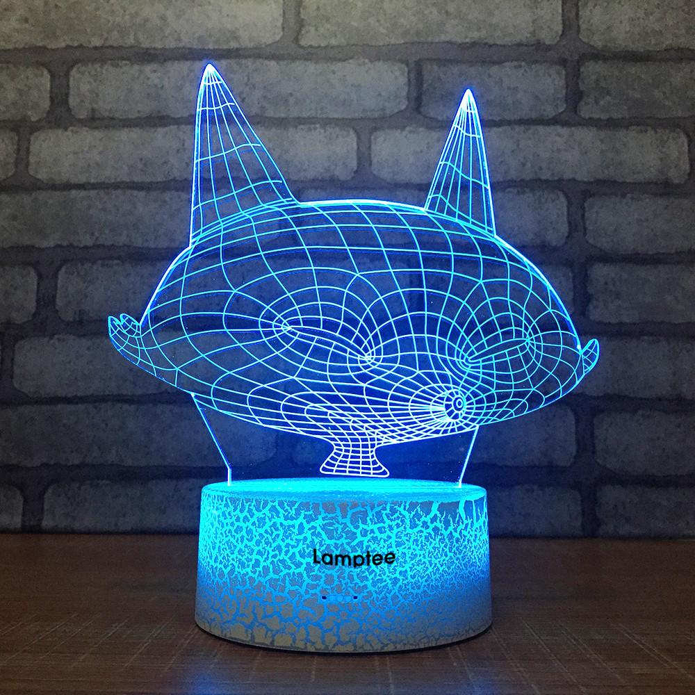 Crack Lighting Base Animal Cartoon Fox 3D Illusion Lamp Night Light 3DL1600