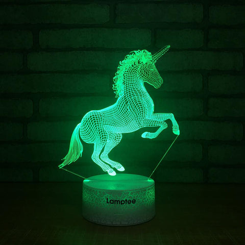 Image of Crack Lighting Base Animal Mythical Unicorn 3D Illusion Lamp Night Light 3DL1603