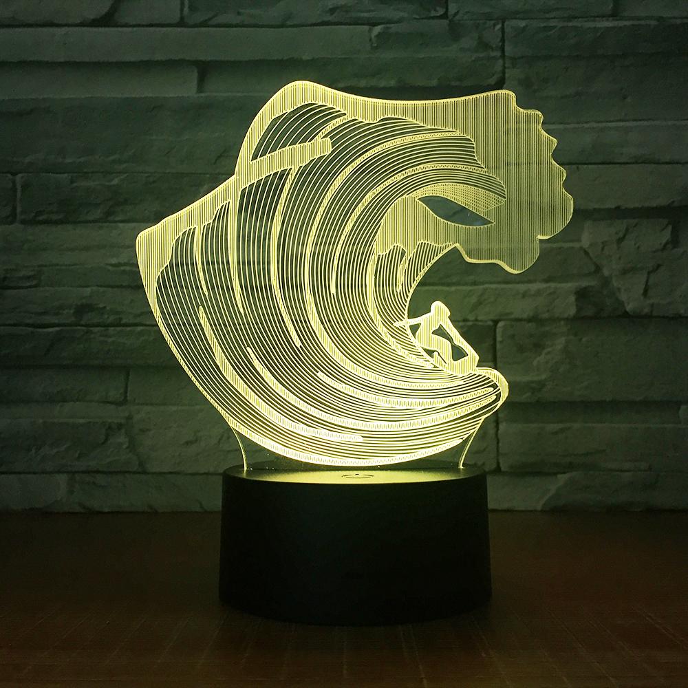 Other Sea Wave Vivid 3D Illusion Lamp Night Light 3DL1606