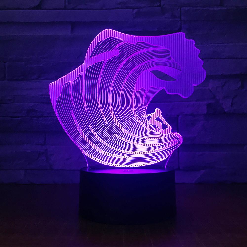 Other Sea Wave Vivid 3D Illusion Lamp Night Light 3DL1606