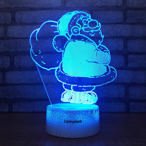 Image of Crack Lighting Base Festival Christmas Santa Claus 3D Illusion Lamp Night Light 3DL1610