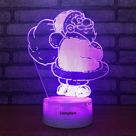 Image of Crack Lighting Base Festival Christmas Santa Claus 3D Illusion Lamp Night Light 3DL1610