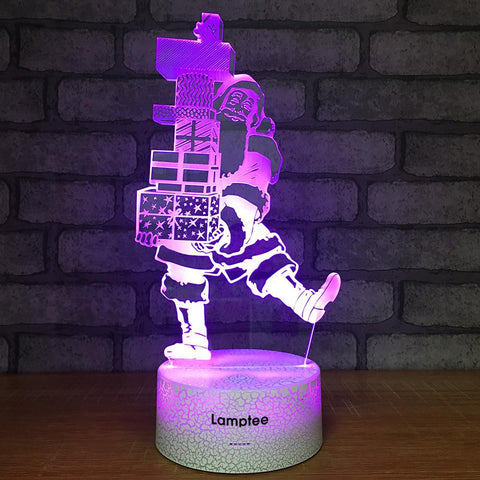 Image of Crack Lighting Base Festival Santa Claus Gift 3D Illusion Lamp Night Light 3DL1611