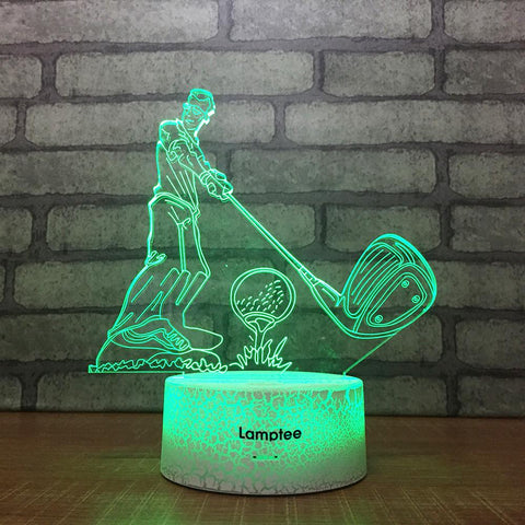 Image of Crack Lighting Base Sport Sport Golf Model 3D Illusion Lamp Night Light 3DL1612
