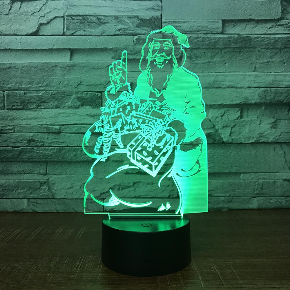 Festival Santa Claus Christmas Gift 3D Illusion Lamp Night Light 3DL1615