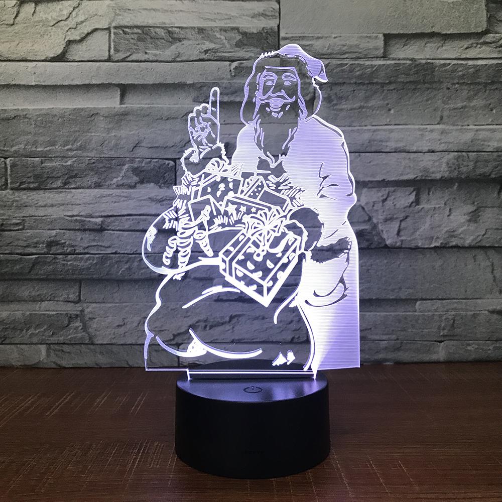 Festival Santa Claus Christmas Gift 3D Illusion Lamp Night Light 3DL1615