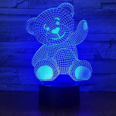 Image of Animal Cartoon Teddy Bear 3D Illusion Night Light Lamp 3DL1621