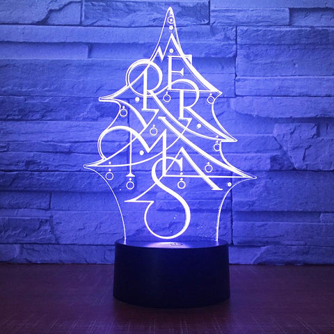 Image of Festival Christmas Tree 3D Illusion Lamp Night Light 3DL1623