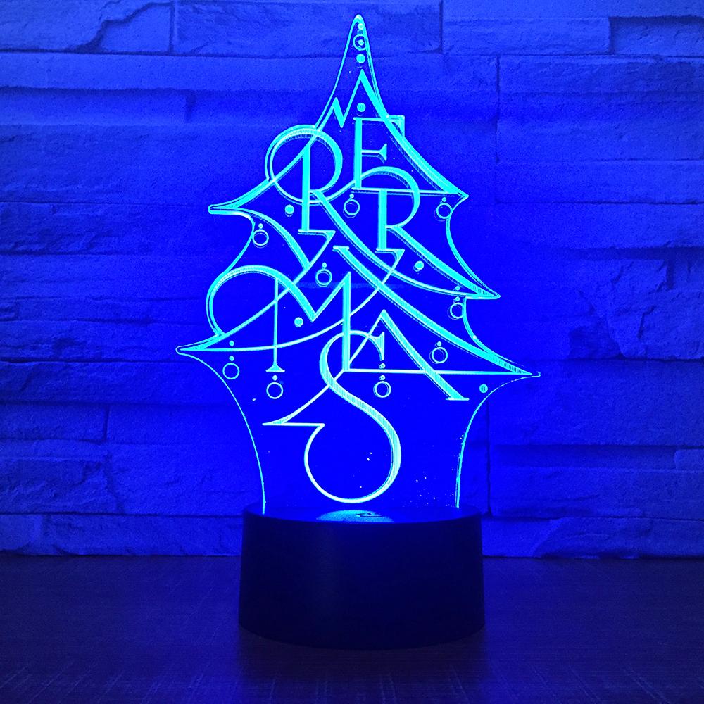 Festival Christmas Tree 3D Illusion Lamp Night Light 3DL1623