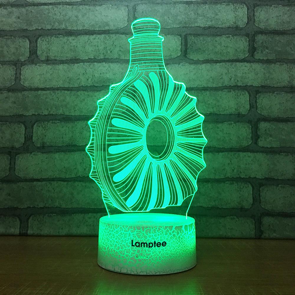 Crack Lighting Base Art XO Wine Bottle 3D Illusion Lamp Night Light 3DL1631