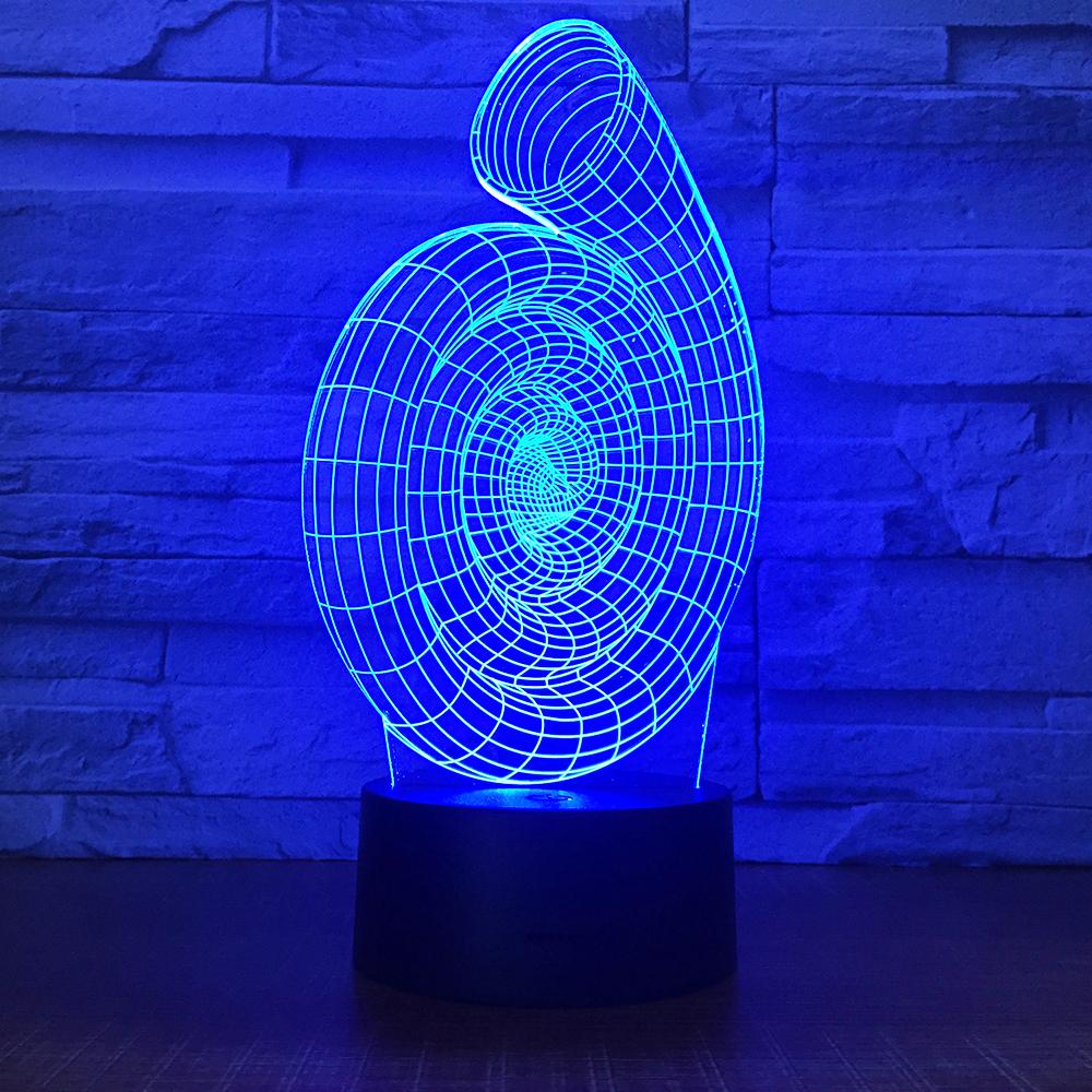 Abstract Snail Shell 3D Illusion Night Light Lamp 3DL1634