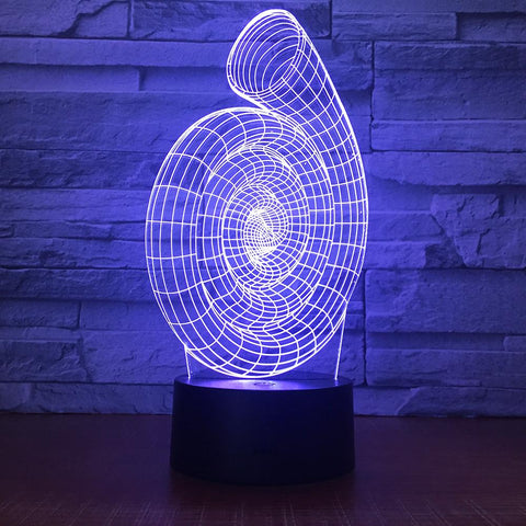 Image of Abstract Snail Shell 3D Illusion Night Light Lamp 3DL1634