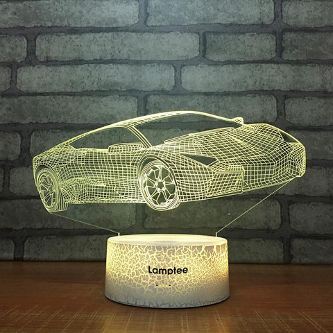 Image of Crack Lighting Base Traffic Super Cool Car 3D Illusion Lamp Night Light 3DL1639
