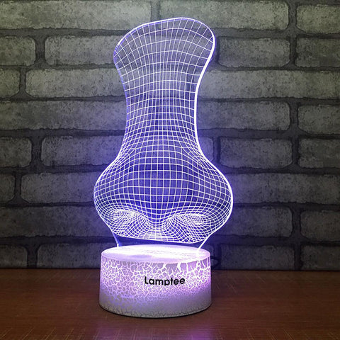 Image of Crack Lighting Base Art Human Nose Creative 3D Illusion Lamp Night Light 3DL1646