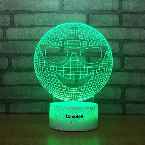 Image of Crack Lighting Base Other Smiling Face 3D Illusion Lamp Night Light 3DL1650