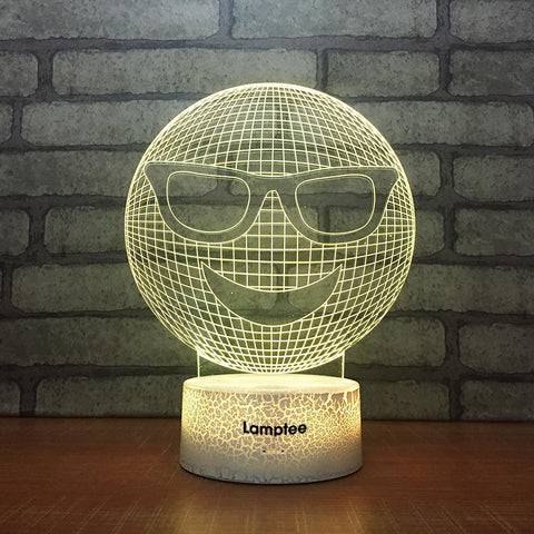 Image of Crack Lighting Base Other Smiling Face 3D Illusion Lamp Night Light 3DL1650