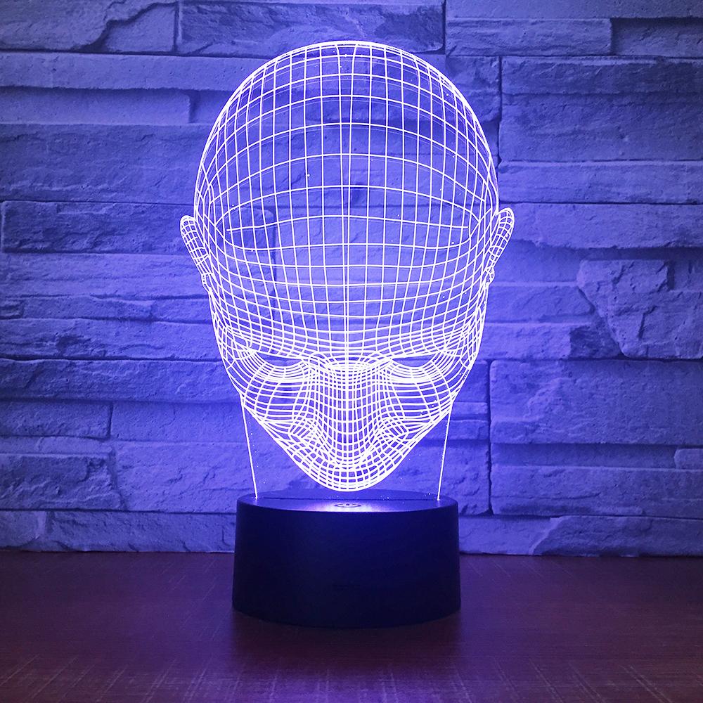 Art Human Head Look Down Image 3D Illusion Lamp Night Light 3DL1656