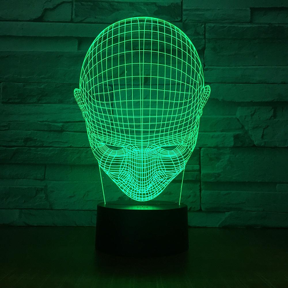 Art Human Head Look Down Image 3D Illusion Lamp Night Light 3DL1656