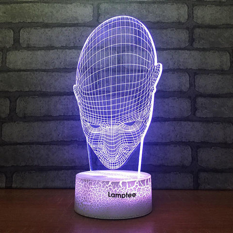 Image of Crack Lighting Base Art Human Head Look Down Image 3D Illusion Lamp Night Light 3DL1656