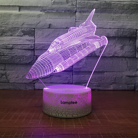 Image of Crack Lighting Base Traffic Rocket Stereo 3D Illusion Lamp Night Light 3DL1665