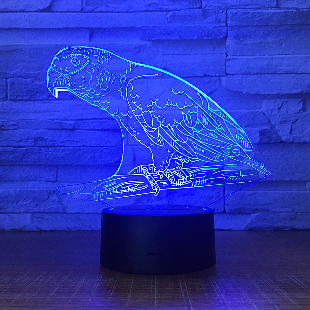 Animal Parrot 3D Illusion Lamp Night Light 3DL1666