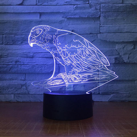 Image of Animal Parrot 3D Illusion Lamp Night Light 3DL1666